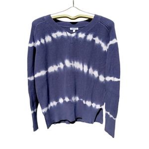 Johnny Was - Tie Dye Pullover V neck Sweater, Indigo, size: Large